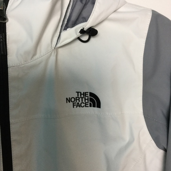 The North Face L Jacket Hooded White Gray Coat EUC - Picture 4 of 8